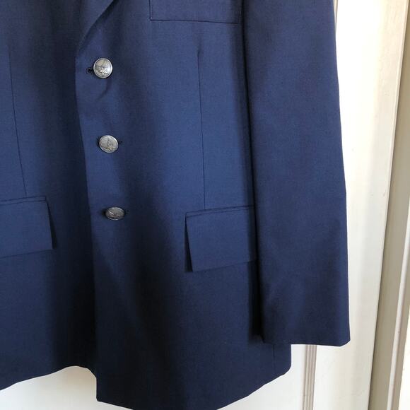 Vintage Authentic Air Force Blue Blazer American Craftsman 40S M Made In USA - Picture 3 of 11